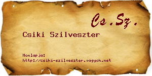 Csiki Szilveszter névjegykártya